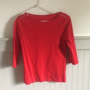 3/4 sleeve boat neck shirt